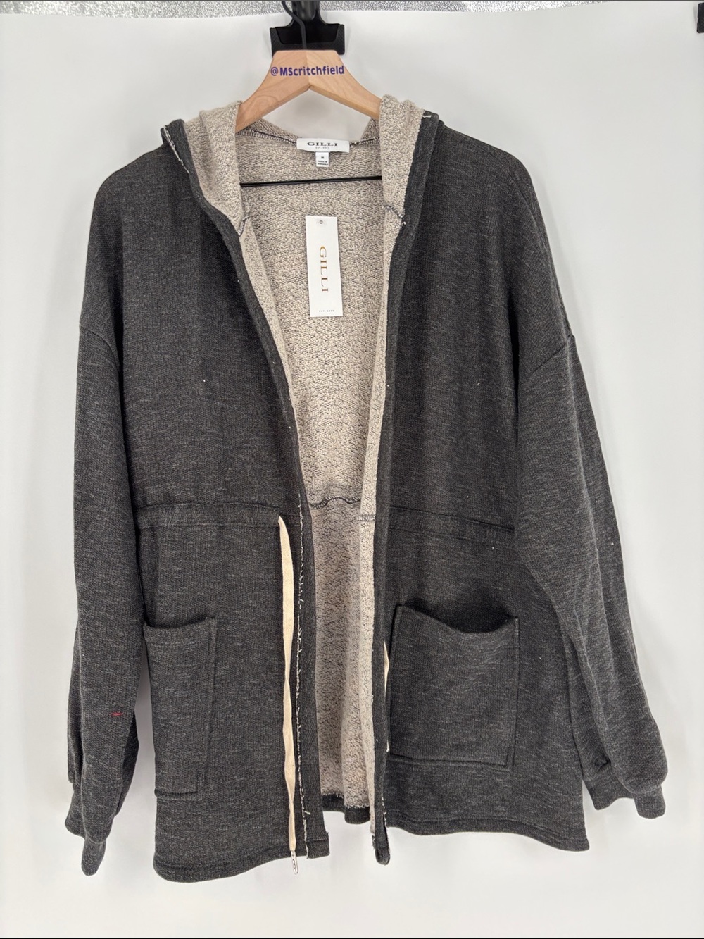 Gilli gray drawstring jacket medium new